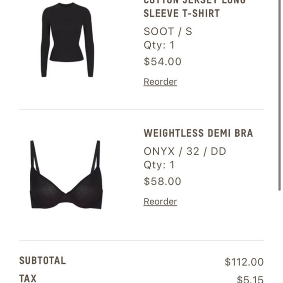 Skims WEIGHTLESS DEMI BRA ONYX / 32DD - Picture 3 of 10